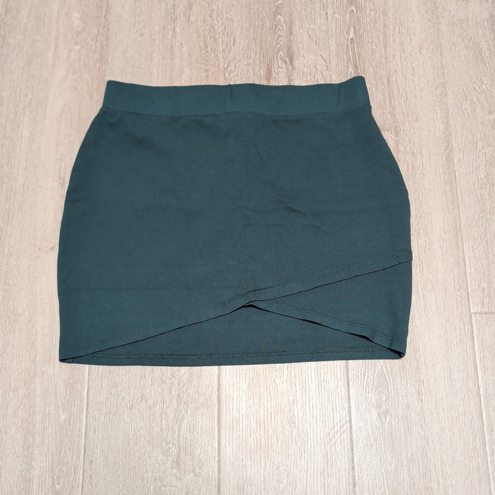 Rachel‎ Womens XL Dark Green Tulip Hem Bodycon Mini Skirt Made in Canada Stretch